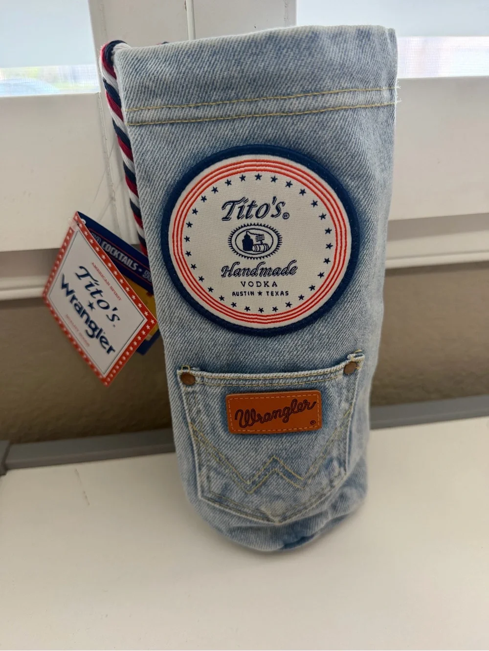 Wrangler Light Blue Denim Jeans Pocket Sleeve - Tito's Collaboration